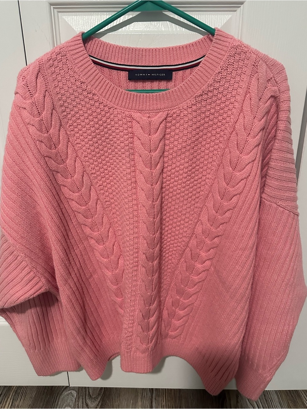 Tommy Hilfiger Rose Pink Cable Knit Crew Sweater